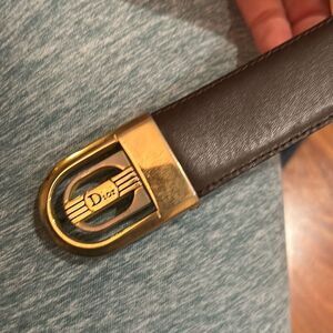 Dior vintage brown belt gold silver hardware s